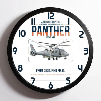 Airbus Helicopters AS565 MBe Panther design on white framed wall clock