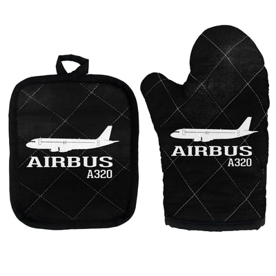 Airbus A320 Printed Kitchen Glove & Holder aviation design on durable fabric with insulated lining kitchen glove holder.