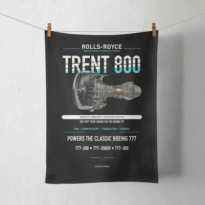 TRENT 800 design on black towel