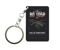 Thumbnail for MBB BO 105P PAH-1 design on black designed key chain, double-side print