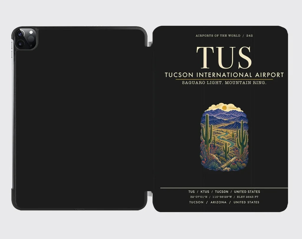 Tucson International Airport (TUS) design on black ipad tablet case