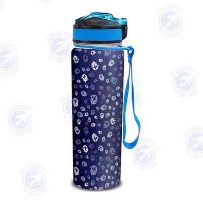 Airplane Notification Theme Sports aviation design on sport kettle, insulated bottle with sport spout.