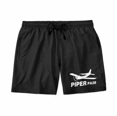 The Piper PA28 aviation design on quick-dry polyester swim trunks.