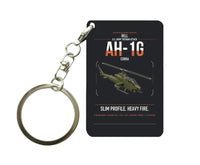 Thumbnail for Bell AH-1G Cobra design on black designed key chain, double-side print