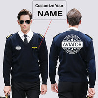 Thumbnail for %100 Original aviation design on premium wool blend wool pilot sweater.