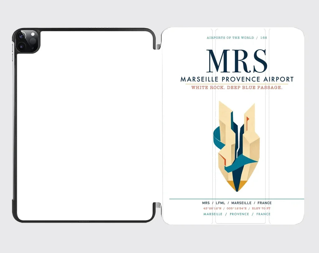 Marseille Provence Airport (MRS) design on white ipad tablet case