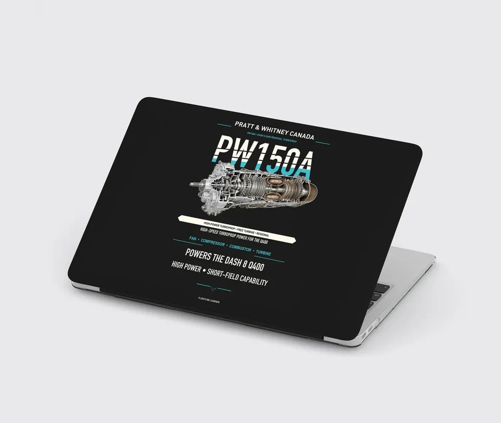 PW150A design on black MacBook case