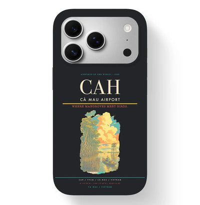 Cà Mau Airport (CAH) design on black iPhone 17 Pro MagSafe case