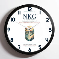 Thumbnail for Nanjing Lukou International Airport (NKG) design on white framed wall clock