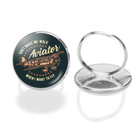 Thumbnail for Don't Make me Walk When I want To Fly aviation ring in stainless steel.
