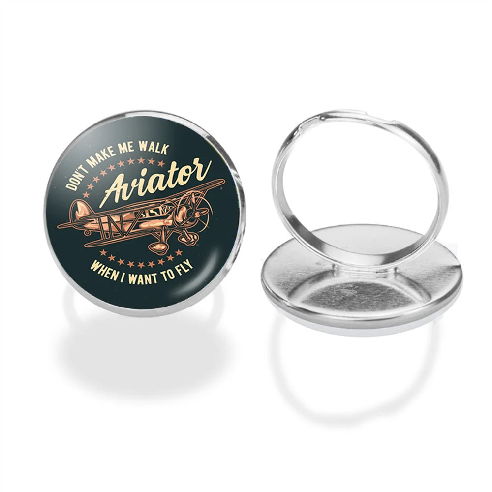 Don't Make me Walk When I want To Fly aviation ring in stainless steel.
