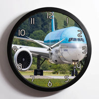 Thumbnail for Face to Face with Korean Airlines Boeing 777 aviation design on premium wood and metal wall clock.