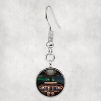 Thumbnail for Boeing 777 Cockpit aviation-themed earrings, polished hypoallergenic alloy.