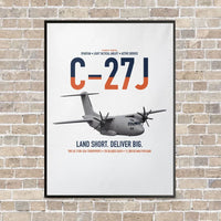 Thumbnail for C-27J Spartan vertical canvas print - framed - white background