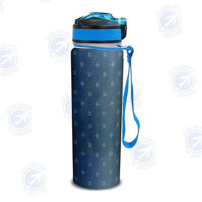 Nice Airplanes (Blue) Sports aviation design on sport kettle, insulated bottle with sport spout.