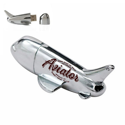 Aviator - Dont Make Me Walk aviation design on durable metal casing airplane-shape USB drive.