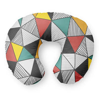 Thumbnail for Mixed Triangles Travel & Boppy aviation design on memory foam with soft cover travel pillow.