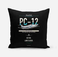 Thumbnail for Pilatus PC-12 PRO design on black pillow