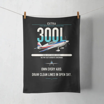 Extra 300L design on black towel