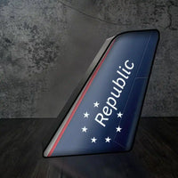 Thumbnail for Republic Airlines Led Aircraft Tail aviation design on premium acrylic with LED 3D aircraft tail lamp.