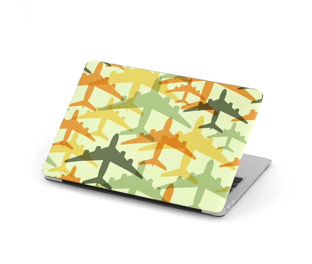 Seamless Colourful Airplanes aviation print MacBook case, fits MacBook.