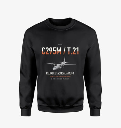 Airbus C295M T.21 design on black sweatshirt