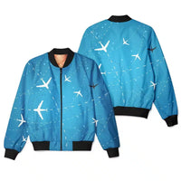 Thumbnail for Travelling with Aircraft aviation design printed on padded shell with full sublimation print 3D bomber jacket.