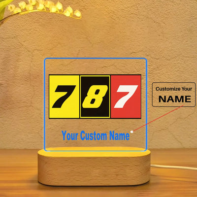 Flat Colourful 787 aviation art night lamp in premium acrylic with LED.
