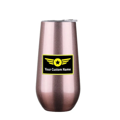 Custom Name (Special Badge) 6oz Egg aviation design on 6oz egg cup, compact 6oz ceramic.