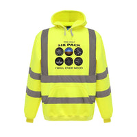 Thumbnail for The Only Six Pack I Will Ever Need aviation design on cotton blend with reflective panels reflective hoodie.