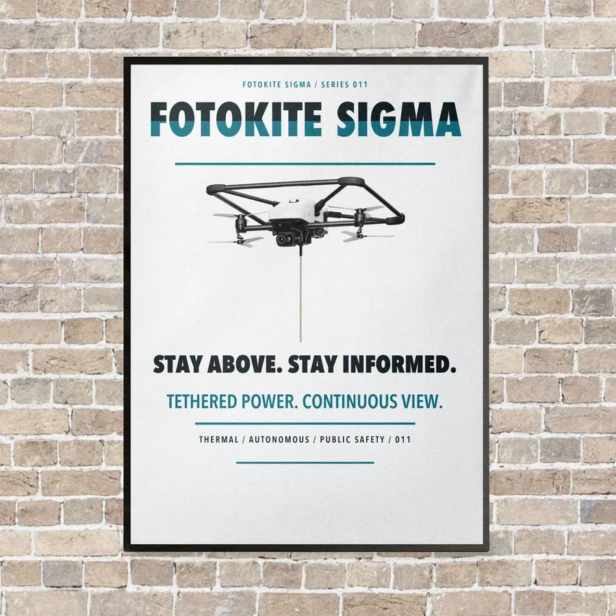 Fotokite Sigma vertical canvas print - framed - white background