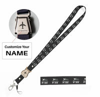 Thumbnail for The Fighter Jet 22 Silhouette seat belt lanyard - black with name
