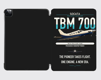 Socata TBM 700 design on black ipad tablet case