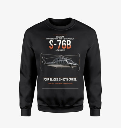 Sikorsky S-76B design on black sweatshirt