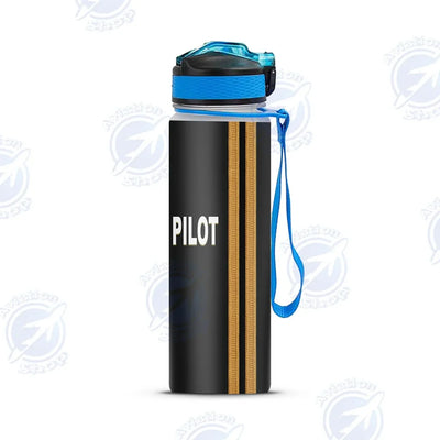 PILOT & Epaulettes 2 Lines Sports aviation design on sport kettle, insulated bottle with sport spout.