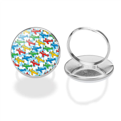 Funny Airplanes aviation ring in stainless steel.