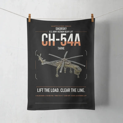 Sikorsky CH-54A Tarhe design on black towel