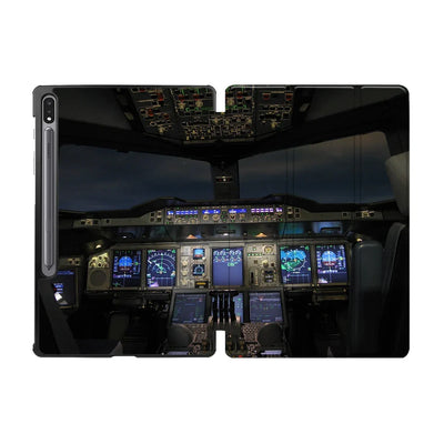 Airbus A380 Cockpit aviation design on tablet case for Samsung tablet.