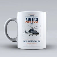 Thumbnail for Leonardo AW169 design on white ceramic mug, double-side print