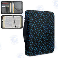 Thumbnail for Many Airplanes Black aviation print PU accessories bag, PU faux leather.
