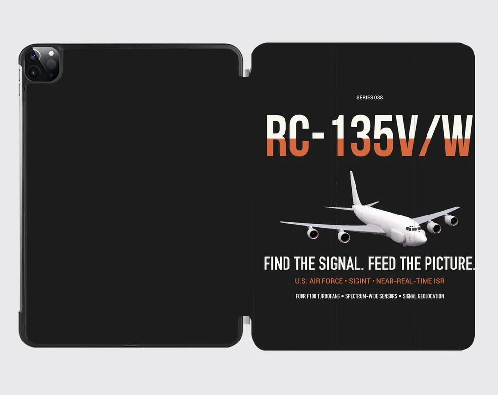 RC-135V W Rivet Joint design on black ipad tablet case