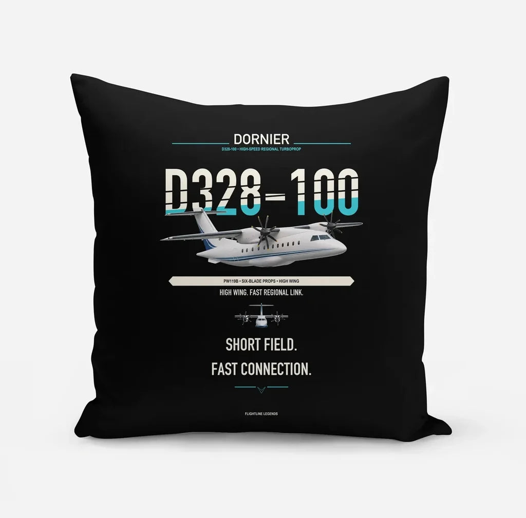 Dornier D328-100 design on black pillow