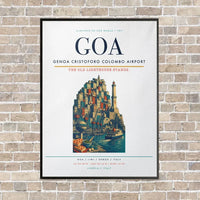 Thumbnail for Genoa Cristoforo Colombo Airport GOA vertical canvas print - framed - white background