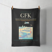 Thumbnail for Grand Forks International Airport (GFK) design on black towel