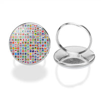 Thumbnail for 220 World's Flags aviation ring in stainless steel.
