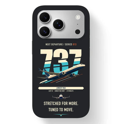 Boeing 737 MAX 10 design on black magsafe iphone case