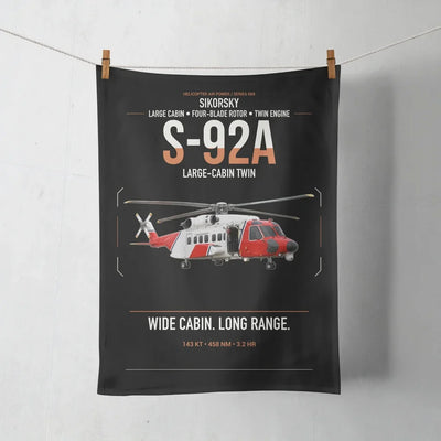 Sikorsky S-92A design on black towel