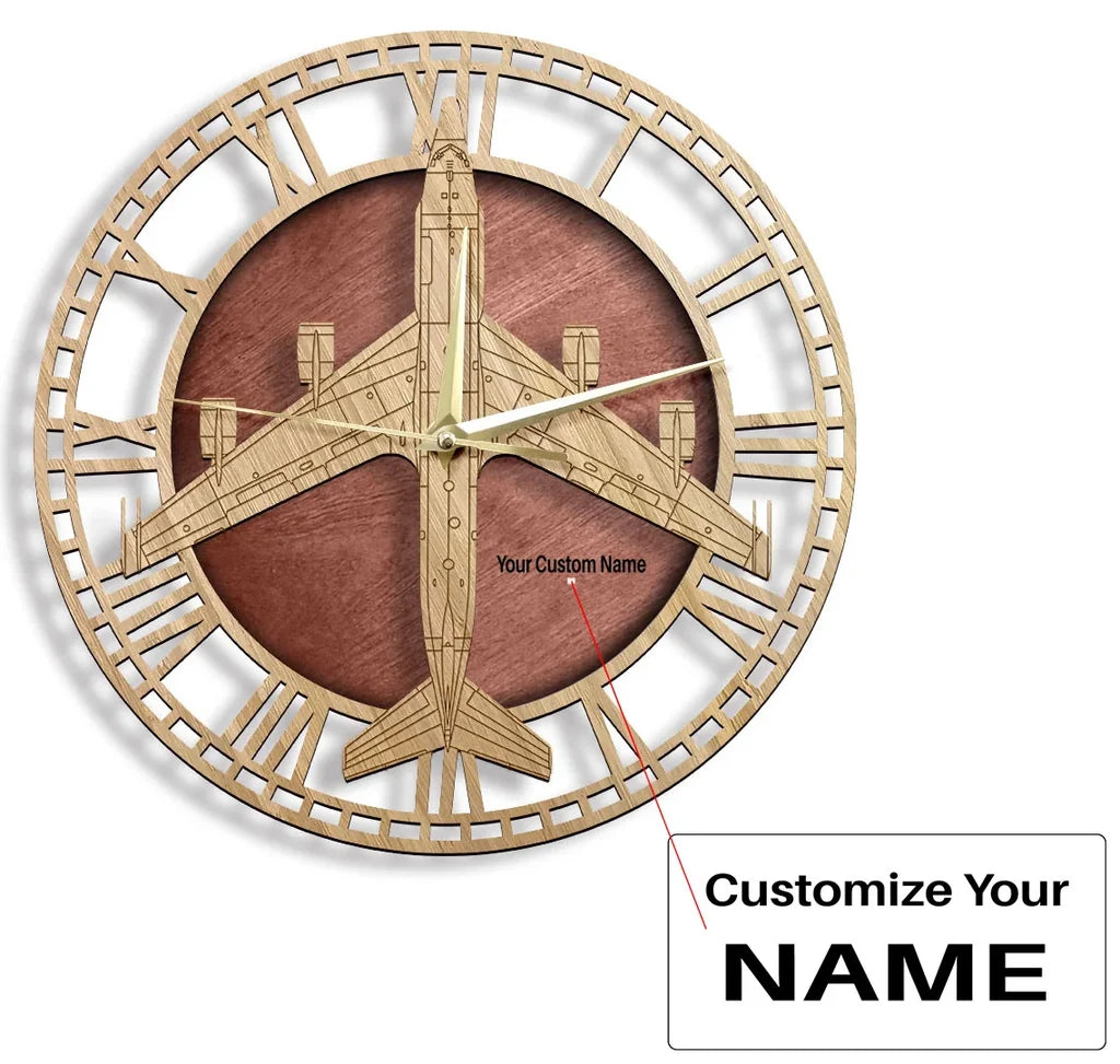RC-135 Rivet Joint aviation design on premium wood wooden wall clock.