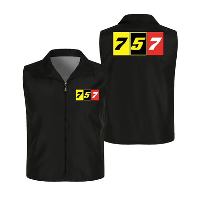 Flat Colourful 757 Thin Style aviation design printed on lightweight shell with sleeveless design thin vest.