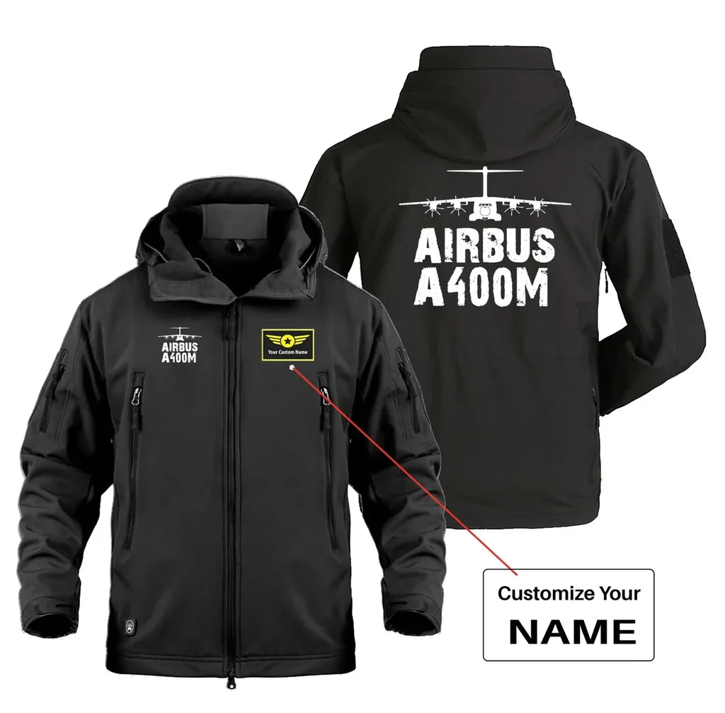 Airbus A400M & Plane Military Jackets (Customizable) aviation design printed on heavy cotton shell with field-style pockets m.